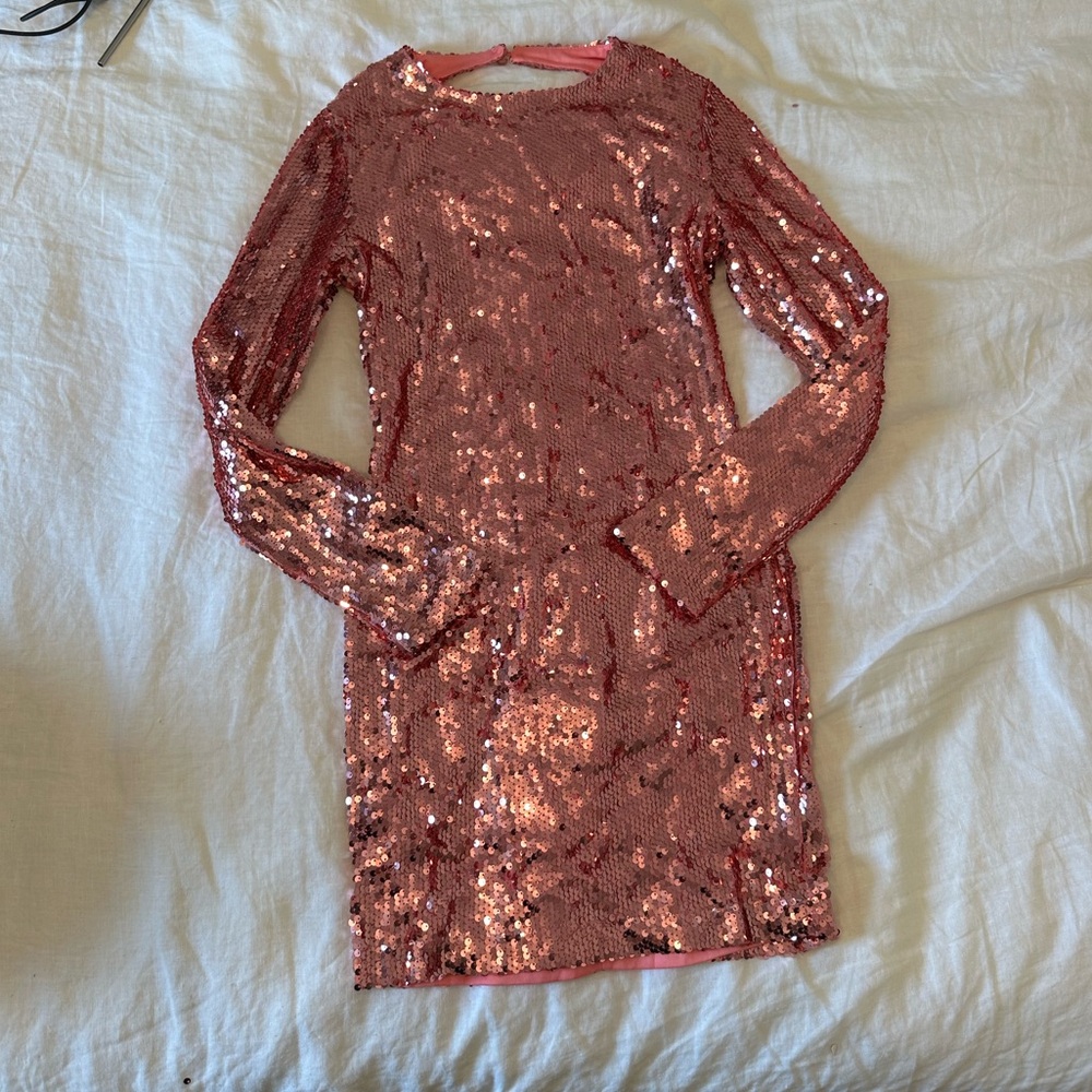 NWT superdown Cindi Sequin Backless Mini Dress XS… - image 3